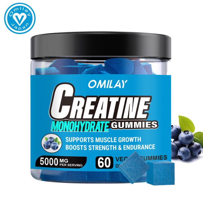 Omilay Kids Creatine Monohydrate Gummies Boost Energy & Muscle Growth Supplement for Men and Women Improved Workout Recovery Fitness Creatine Gummy Workout Supplements