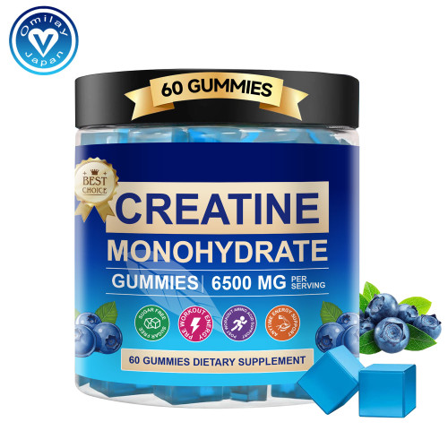 Omilay Kids Pure Creatine Monohydrate Gummies 6500 mg Creatine Monohydrate Build Muscle for Men & Women 60 Gummies