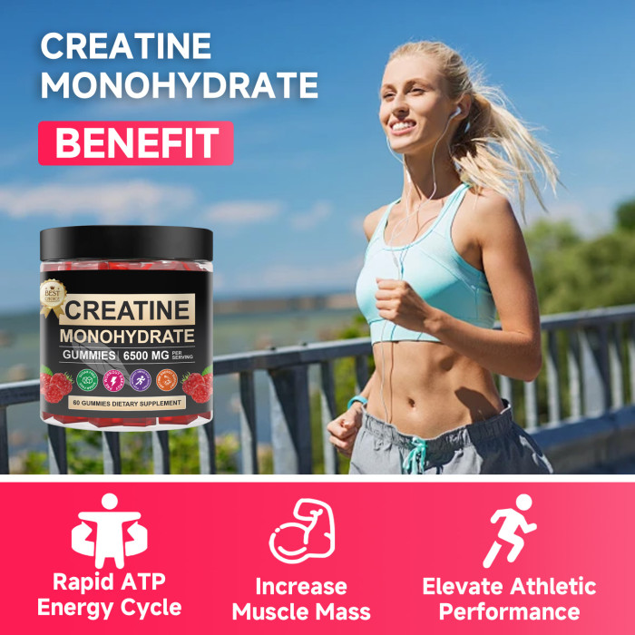 Omilay Kids Creatine Monohydrate 6500 mg Creatine Monohydrate Gummies Energy Boost Muscle Strength Supplements Creatine Gummy