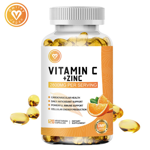Omilay Kids Vitamin C with Zinc Capsules For Support Improve Immune Cardiovascular Health & Cellular Energy Production Capsule Support Daily Antioxidant Supplements
