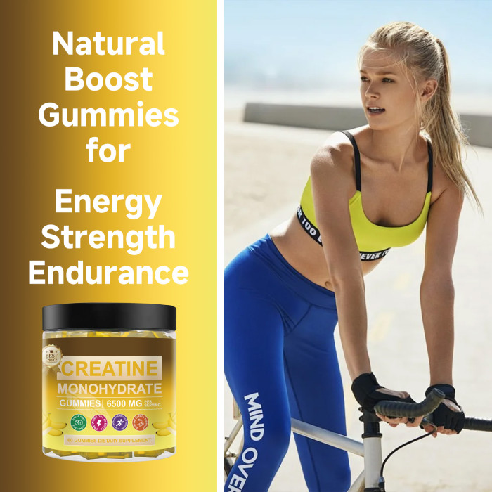 Omilay Kids Creatine Monohydrate Gummies Supplements Rapid Recovery Improved Athletic Performance Creatine Supplement 60 Gummies