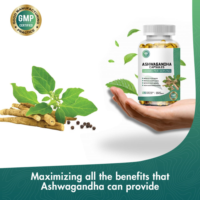 Omilay Kids Ashwagandha Capsules for Stress Relief Ashwaganda Sleep Capsule Aids In Maintaining Focus & Improve Mood Supplements