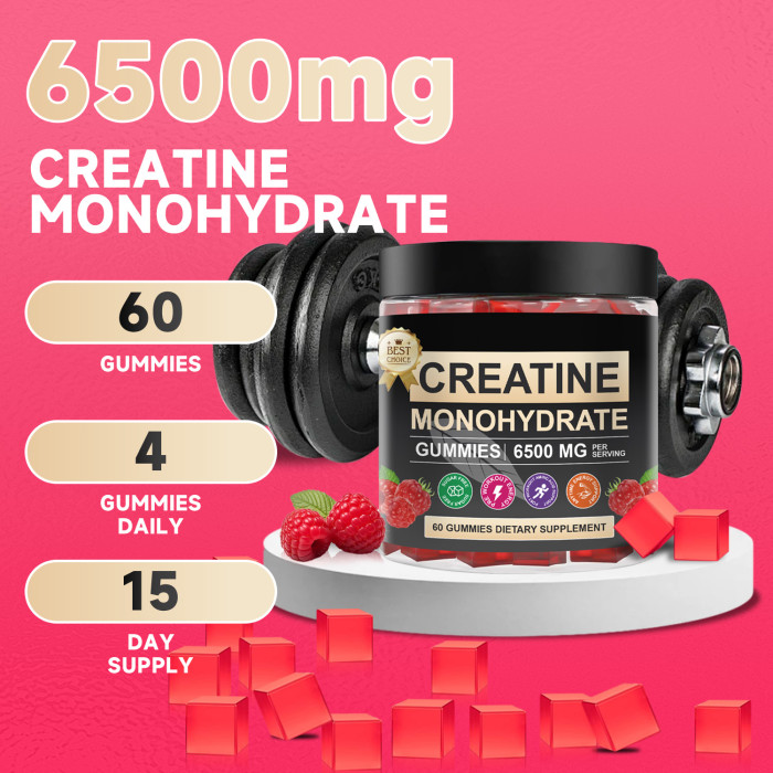 Omilay Kids Creatine Monohydrate 6500 mg Creatine Monohydrate Gummies Energy Boost Muscle Strength Supplements Creatine Gummy