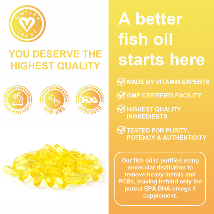 Omilay Kids Omega 3 Fish Oil Capsules Supplement for Immune Support Skin & Eye Health Improve Heart & Brain Function Softgels Supplements
