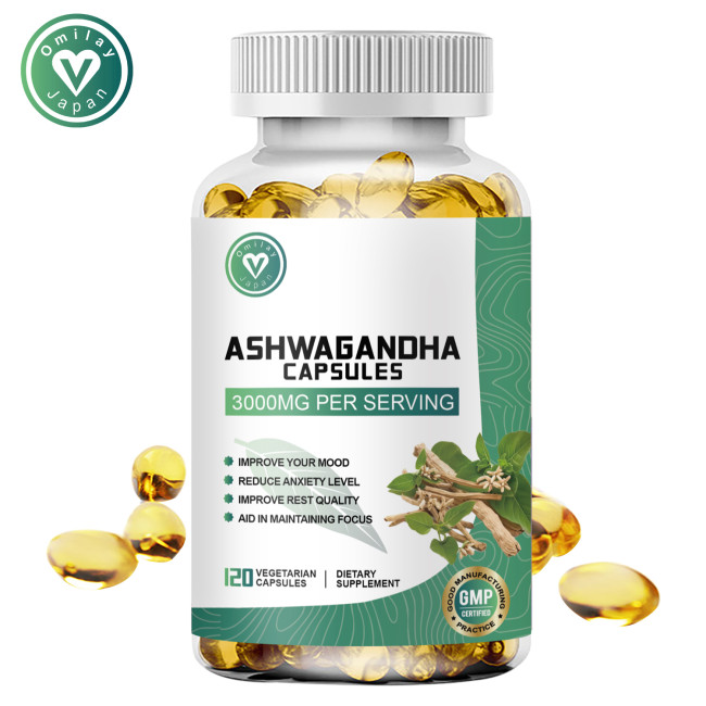 Omilay Kids Ashwagandha Capsules for Stress Relief Ashwaganda Sleep Capsule Aids In Maintaining Focus & Improve Mood Supplements
