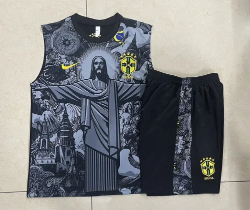 2024-25 Brazil Black jesus Vest suit