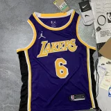 Lakers purple trapeze No. 6 James NBA Jersey