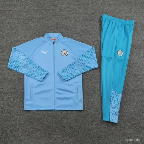 2023-24 Manchester City Blue Full Zipper Jacket+Pants