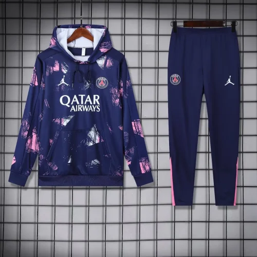 paris saint germain 2024 blue hooded training suit