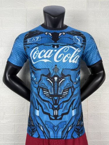 2025-26 Napoli blue Coca Cola Player version jersey   (The player version is more slim fit, it is recommended to buy one size larger)