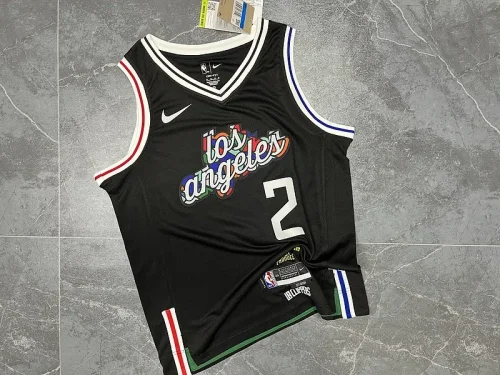 Clippers' Black City version of No. 2 Leonard in season 2023 NBA Jersey