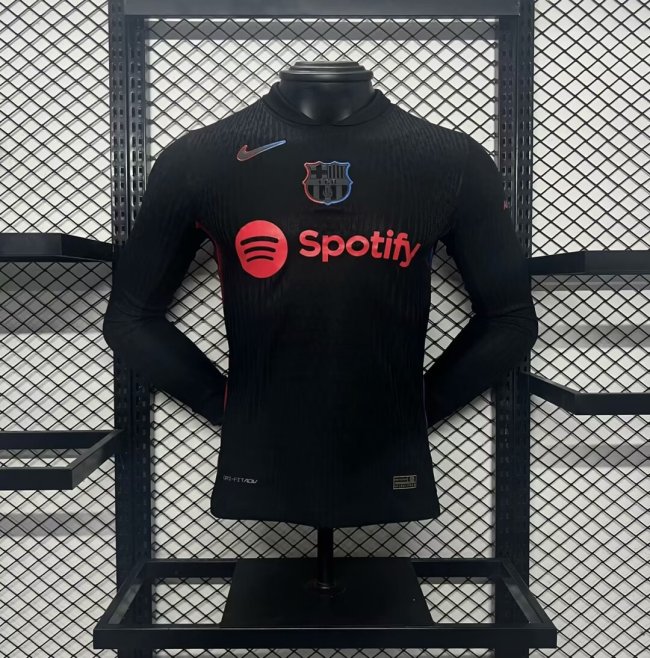 2024-25 Barcelona away long sleeve player version jersey(The player version is more slim fit, it is recommended to buy one size larger)