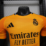 2024-25 Real Madrid away orange player version jersey(The player version is more slim fit, it is recommended to buy one size larger)