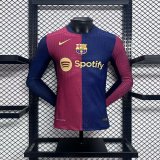 2024-25 Barcelona home long sleeve player version jersey(The player version is more slim fit, it is recommended to buy one size larger)