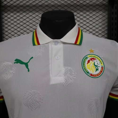 senegal 2024-25 white polo player version (The player version is more slim fit, it is recommended to buy one size larger)