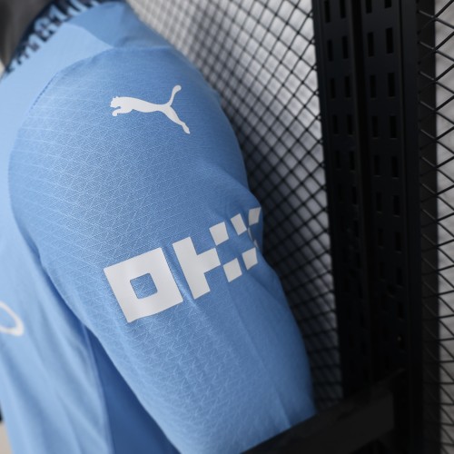 2024-25 Manchester City home long sleeve player version jersey(The player version is more slim fit, it is recommended to buy one size larger)