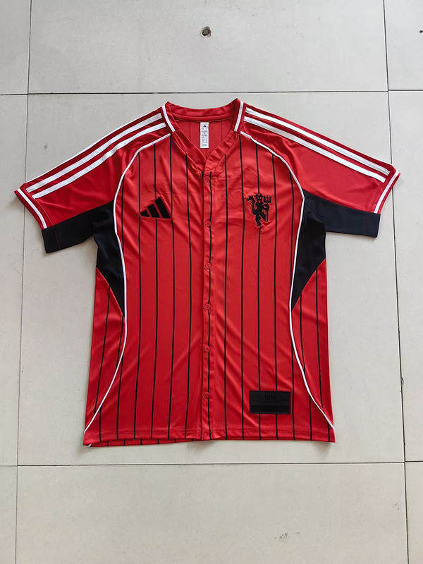 2025-26 Manchester United red baseball jersey