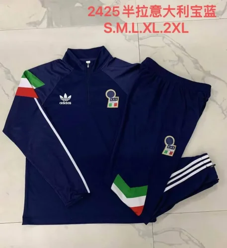 B916# 2024-25 half-zip Italian royal blue suit (sleeves red, white and green)