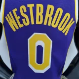 75th Anniversary Westbrook #0 Los Angeles Lakers Jordan Purple NBA Jerseyy