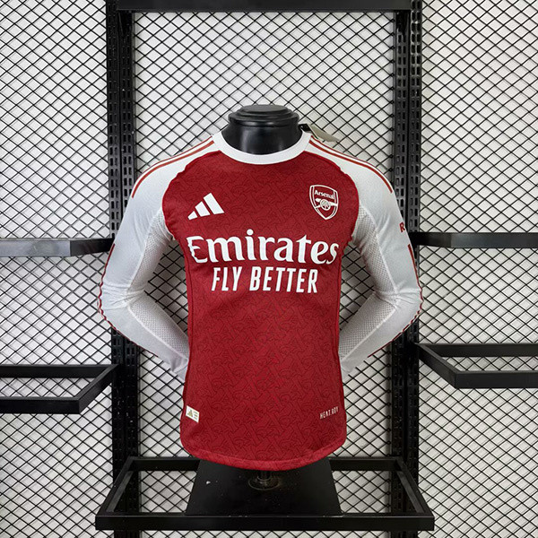 2025-26 Arsenal home long sleeve player version jersey (The player version is more slim fit, it is recommended to buy one size larger)