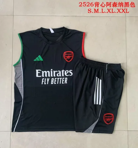 D2552# 2025-26 Arsenal black vest suit