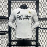 2024-25 Real Madrid home long sleeve player version jersey(The player version is more slim fit, it is recommended to buy one size larger)
