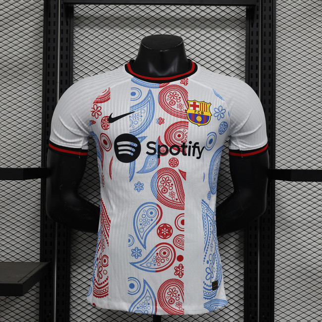 2024-25 Barcelona white special player version jersey (The player version is more slim fit, it is recommended to buy one size larger)