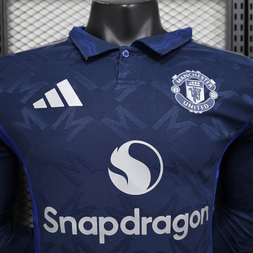 2024-25 Manchester United  away long sleeve player version jersey(The player version is more slim fit, it is recommended to buy one size larger)