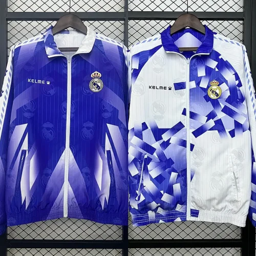2024-25 Real Madrid blue and white revisible windbreaker