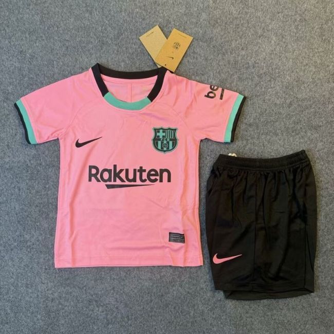 2020-21 .Barcelona Third Away Pink kid kit