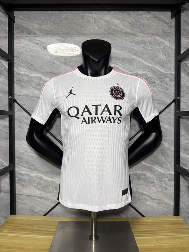 2025-26 PSG Jordan white player version jersey size    (The player version is more slim fit, it is recommended to buy one size larger)