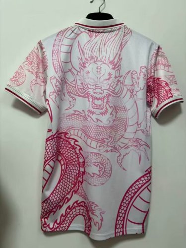 2025-26 .Real Madrid  pink and white dragon jersey