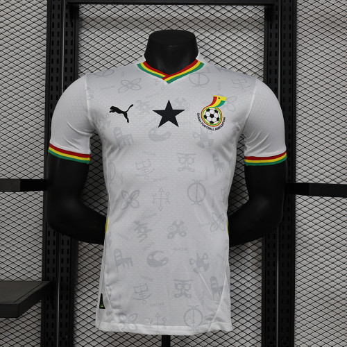 2024-25 Ghana white player version jersey   (The player version is more slim fit, it is recommended to buy one size larger)