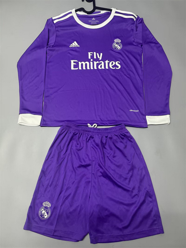 2016-17 Real Madrid away retro long sleeve kid kit