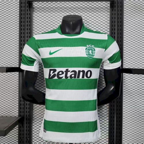 2025-26 Sporting Lisbon home player version jersey    (The player version is more slim fit, it is recommended to buy one size larger)