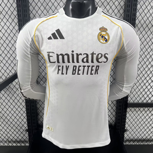 2025-26 .Real Madrid Hone Long Sleeve Player(Picture Version) (The player version is more slim fit, it is recommended to buy one size larger)
