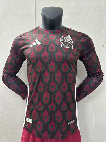 2024 Mexico home player version long sleeve jersey (The player version is more slim fit, it is recommended to buy one size larger)