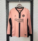 paris saint germain 2024-25 pink third away long sleeve  jerseys