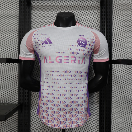 2025-26 Algeria special version white pink Player Version soccer jersey size