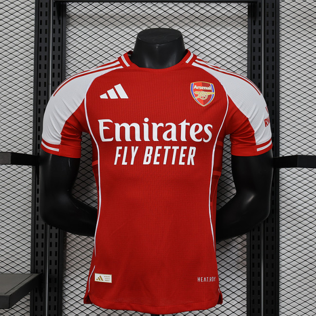 2025-26 Arsenal red player version jersey (The player version is more slim fit, it is recommended to buy one size larger)