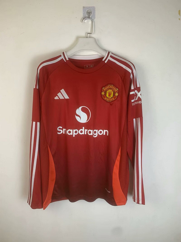 2024-25 Manchester United home long sleeve soccer jersey
