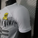 Jeddah United away game white Player version soccer jerseys   (The player version is more slim fit, it is recommended to buy one size larger)