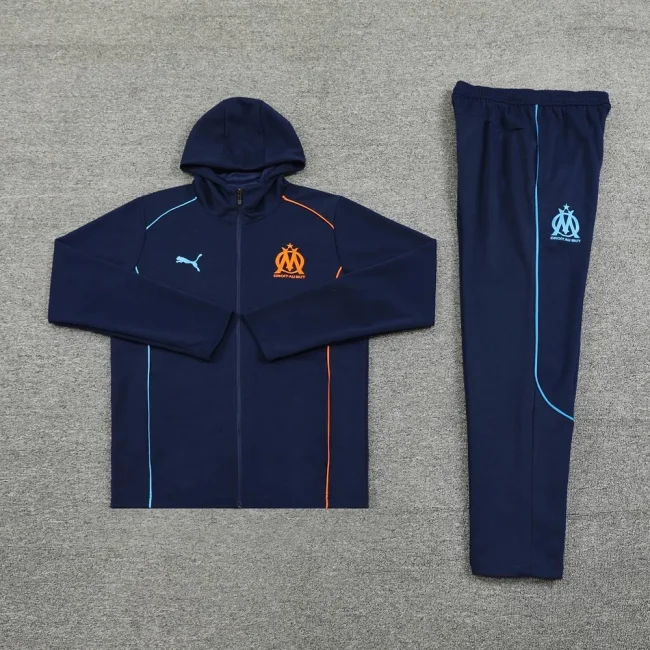 Marseille 2024-25 blue hooded tracksuit