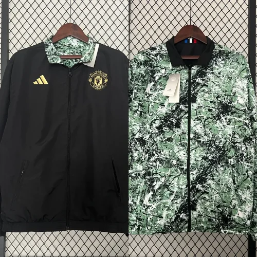 2023-24 Manchester United green and black Reversible Windbreaker