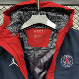 2024-25 Paris Saint Germain   white and blue cotton jacket