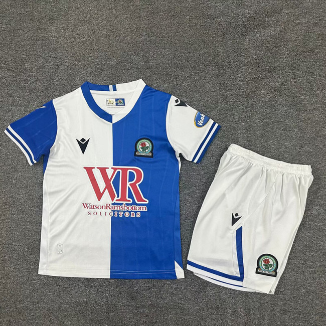 2025-26 Blackburn Rovers Home Kids Kit