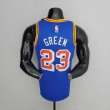 75th Anniversary Green#23 Warriors Vintage Blue NBA Jersey