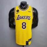 Bryant #8 Lakers Commemorative Edition Round neck yellow