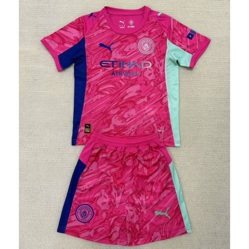 2025-26 Manchester City pink goalkeeper kid kit