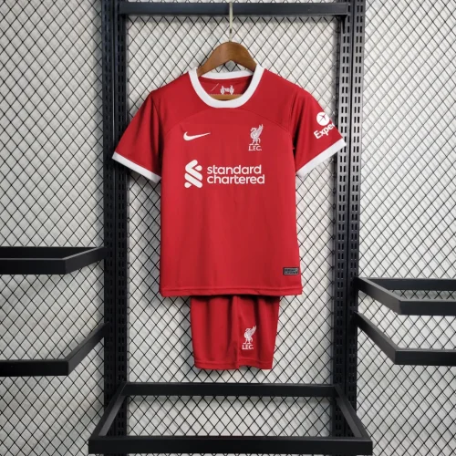 2023-24 Liverpool Home Kit Kids soccer jerseys